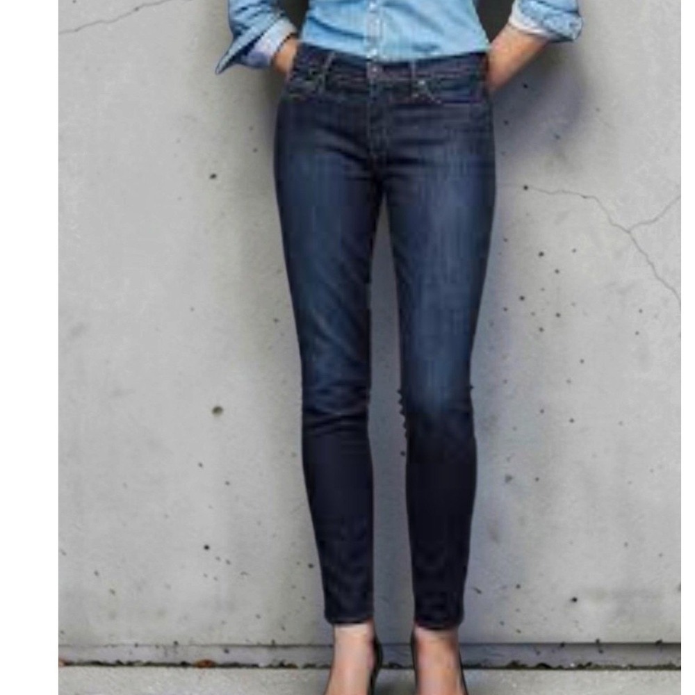 Gap Womens 25R Skinny Jeans Dark Wash 360 Stretch Mid Rise Denim Preppy Academia